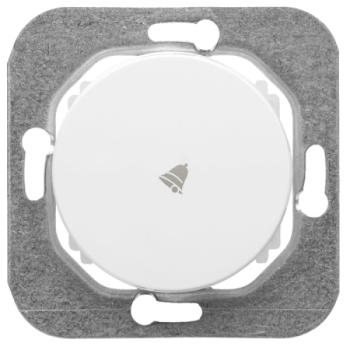 Механизм одноклавишного выключателя (кнопка звонка), пластик белый, серия Прованс, Bylectrica