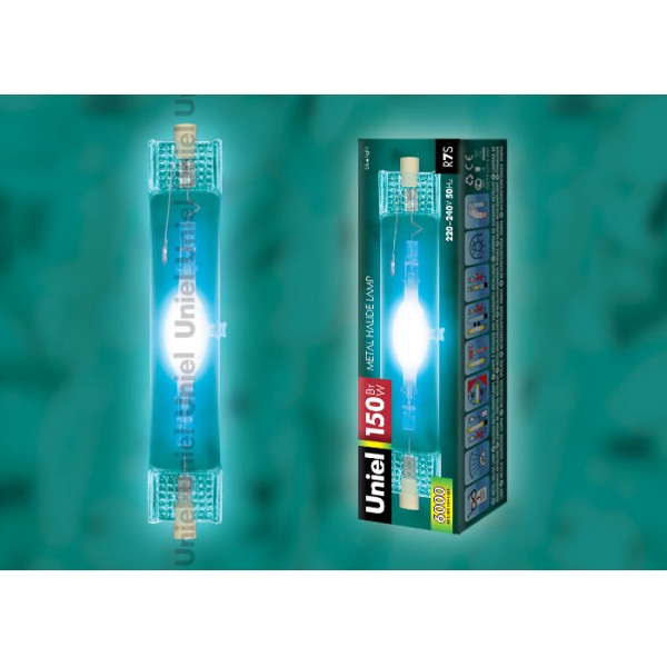 MH-DE-150/BLUE/R7s Лампа металлогалогенная линейная. Цвет синий. Картонная упаковка