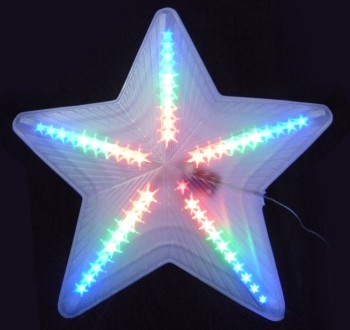 ULD-H4748-045/DTA MULTI IP20 STAR Фигура светодиодная "Звезда". 47х48 см. Подвесная. 45 светодиодов. Красный, зеленый, синий свет. Провод прозрачный. TM Uniel.