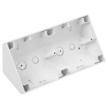 Коробка угловая двойная (выключатель + розетка), пластик, белый, серия Уют, Bylectrica