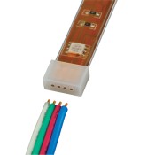 Изолирующий зажим для светодиодной ленты 5050, с 4 отверстиями для проводов, 10 мм, цвет белый, материал-силикон, 20шт/уп. Uniel