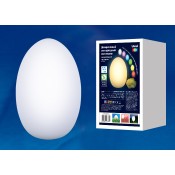 ULG-R003 019/RGB IP54 EGG Светильник декоративный светодиодный «Яйцо». Аккумуляторный (в/к). 14*19см. RGB свет. Uniel