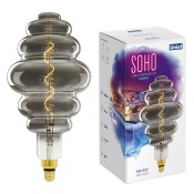 LED-SF40-5W/SOHO/E27/CW CHROME/SMOKE GLS77CR Лампа светодиодная SOHO. Хромированная/дымчатая колба. Спиральный филамент. Картон. ТМ Uniel