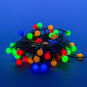 Гирлянда светодиодная с контроллером «Разноцветные шарики», 60 светодиодов, 5,4 м, разноцветная, IP20, провод зеленый. Uniel