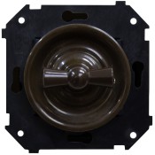Ретро выключатель с накладкой, коричневый, B3-203-22 BIRONI, перекрестный