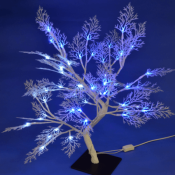 Дерево светодиодное "Морозко", 50 см. 54 светодиода. Синий и белый свет. Провод белый. Uniel.