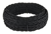 W6452208/ Ретро кабель витой 2х1,5 (черный) 20 м