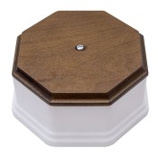 Распределительная коробка D100 фигурная, пластик, белый/дуб коричневый, Salvador