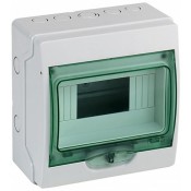 Щит распределительный навесной ЩРн-П-8 пластиковый белый прозрачная дверь IP65 Kaedra