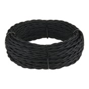 W6452308/ Ретро кабель витой 2х2,5 (черный) 20 м